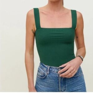 Reformation Canyon Knit Tank Top, Forest Green